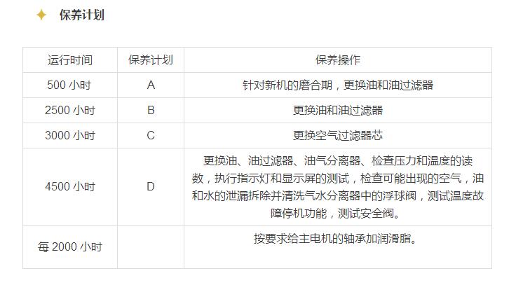 空压机保养计划